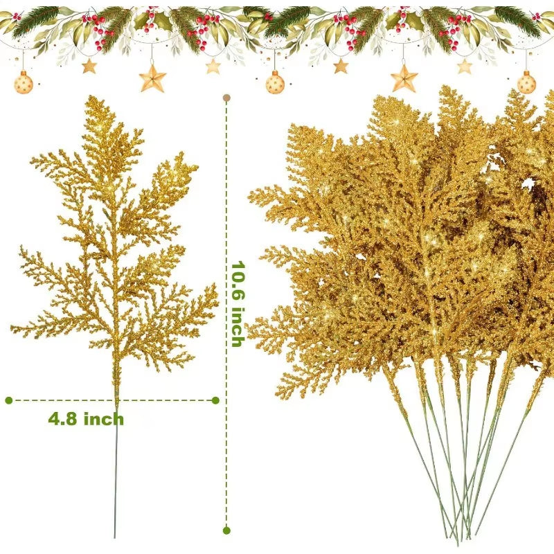 5Pcs Artificial Christmas Decor Pine Needle Home Room Decoration Christmas Tree Hanging Accessories Navidad Party New Year Decor