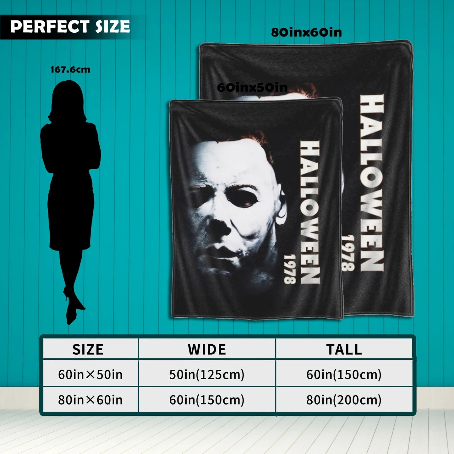 Horror Movie Halloween Character Cover Blanket, Halloween Blanket - for Sofa, Bed, Travel, Camping, Living Room, Office - Four S
