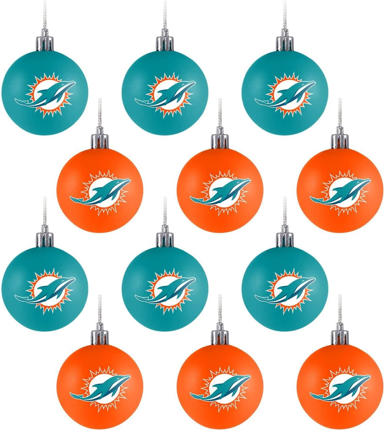Foco NFL Team Logo 12-Pack Ball Hanging Tree Holiday Ornament Set
