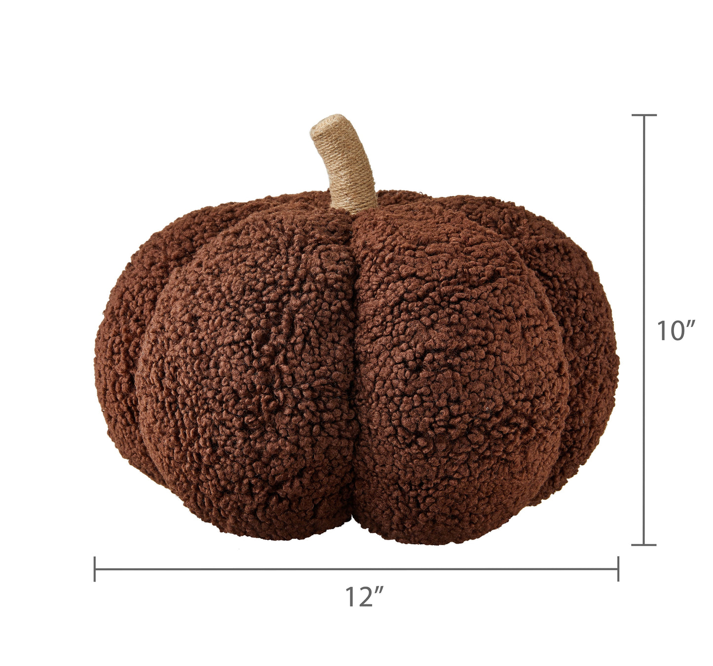 Boucle Pumpkin Pillow, Brown, 10", Fall by Way to Celebrate