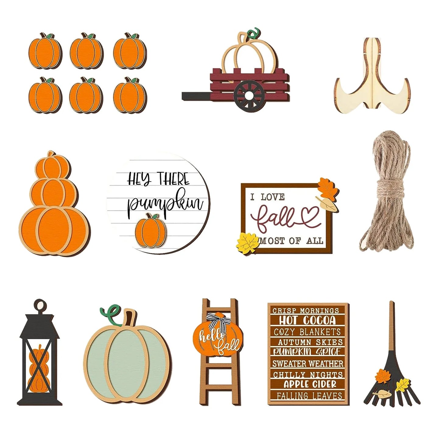 Fall Tiered Tray Decor Set Thanksgiving Pumpkin Maple Leaf Truck Wooden Sign Hello Fall Country Farmhouse Tray Decor Tabletop Mark Fall Thanksgiving Table Holiday(1 Set)
