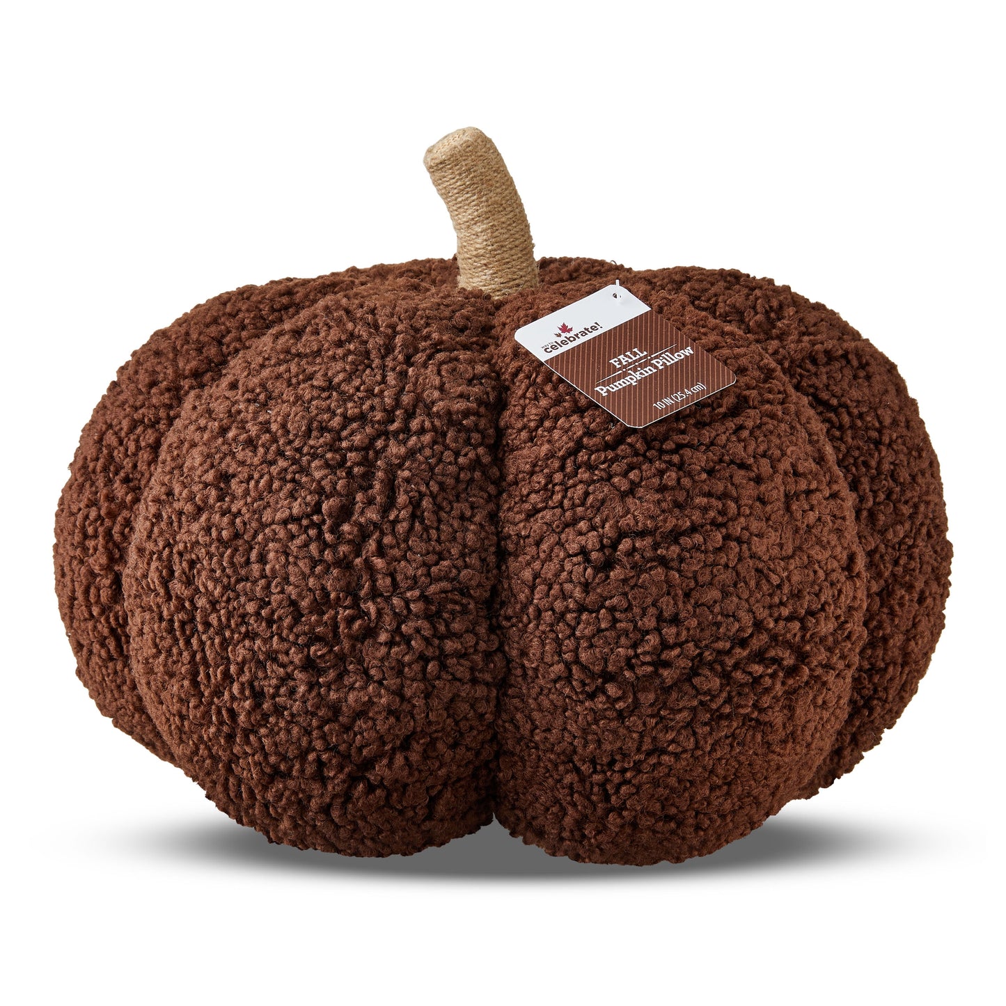 Boucle Pumpkin Pillow, Brown, 10", Fall by Way to Celebrate