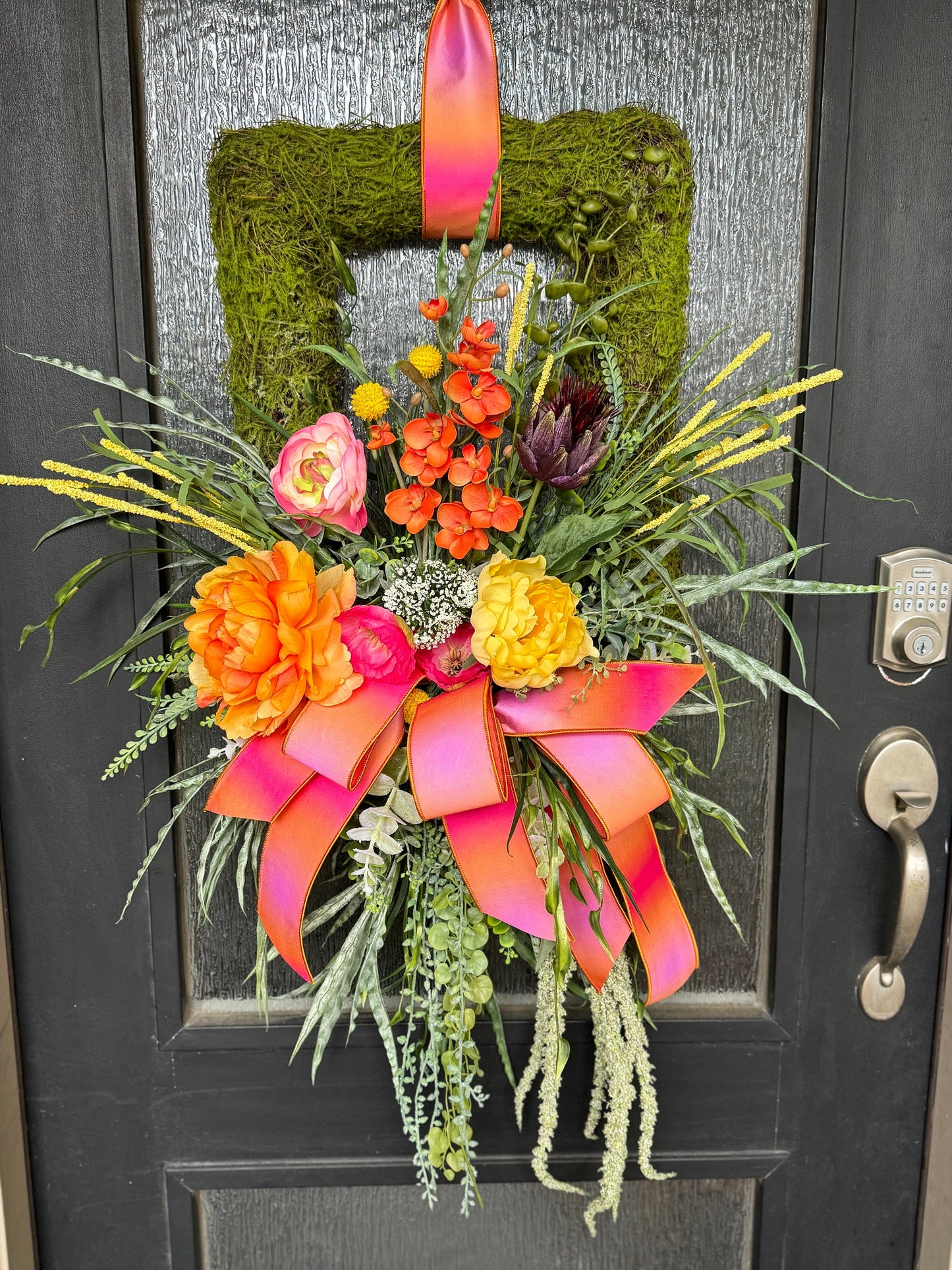 Custom Tropical Summer Wreath Made to Order Summer Front Door Decor Colorful wreath Home Decor Outdoor wreath Everyday wreath Moss wreath