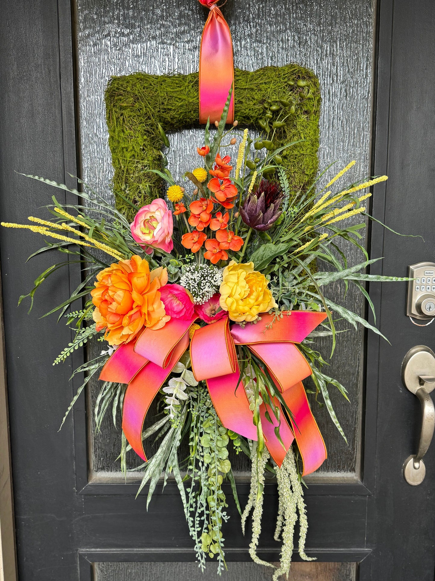 Custom Tropical Summer Wreath Made to Order Summer Front Door Decor Colorful wreath Home Decor Outdoor wreath Everyday wreath Moss wreath