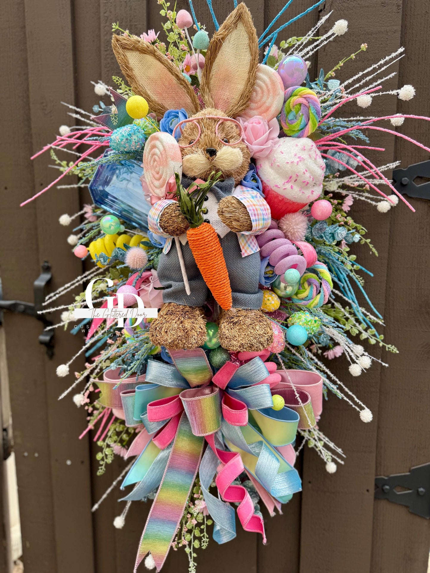 Easter/Spring Bunny Swag Wreath Front Door Wreath Spring Decor Xl wreath for door Spring wreath Easter Decor