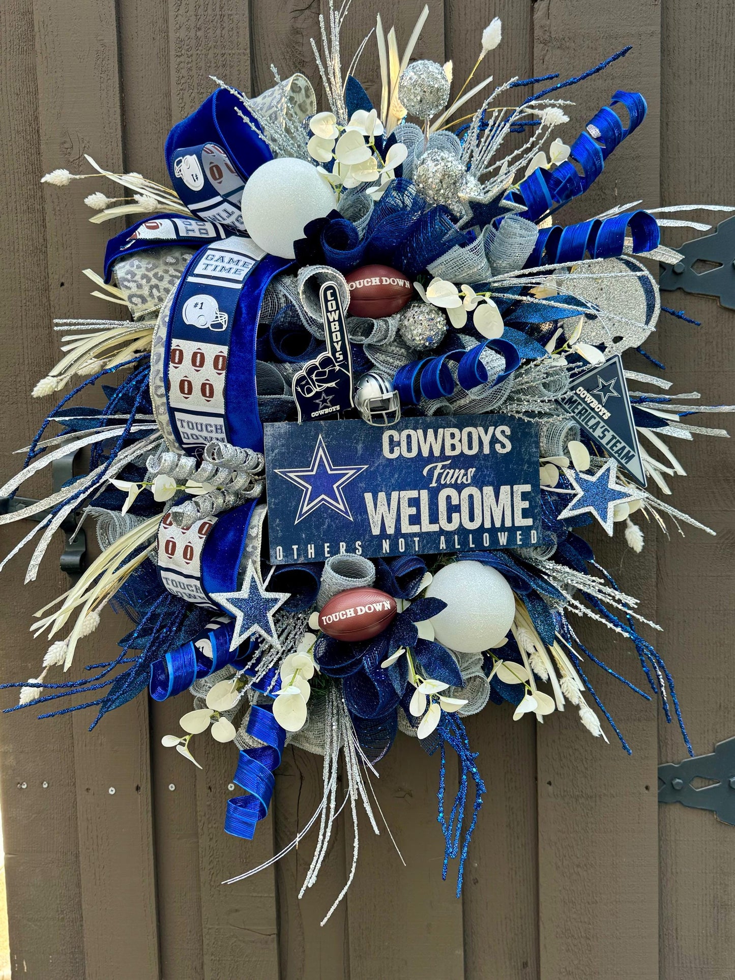 Custom Football Wreath College NFL team wreath NCAA Wreath Made to Order Dallas Cowboys decor Kansas City Chiefs Decor Football party decor