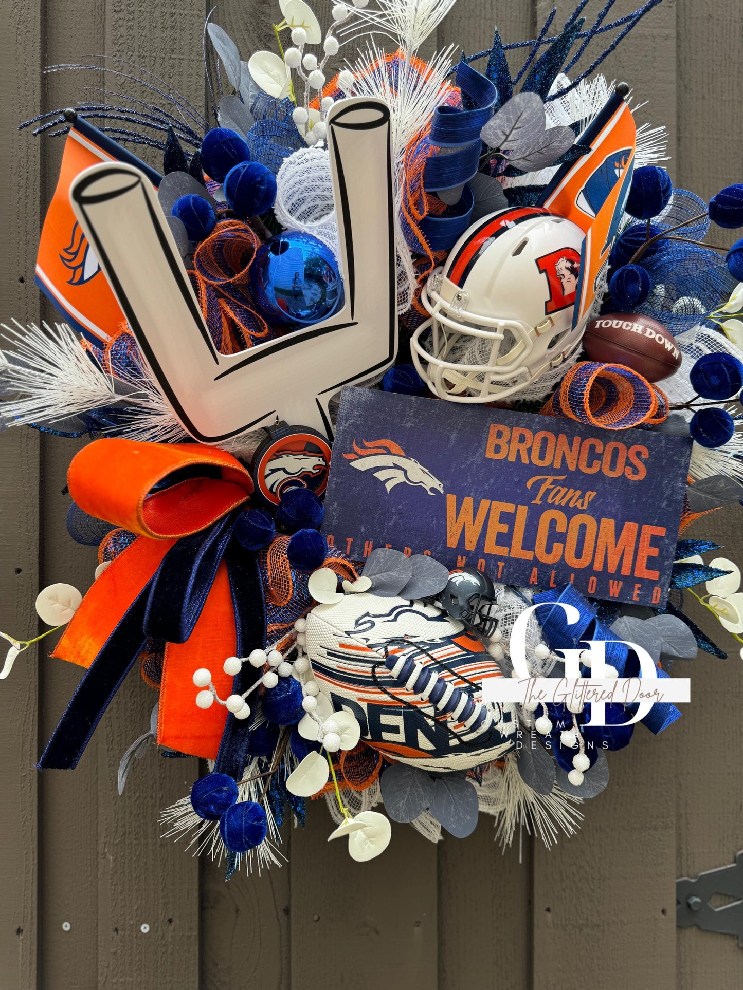 Custom Football Wreath College NFL team wreath NCAA Wreath Made to Order Dallas Cowboys decor Kansas City Chiefs Decor Football party decor