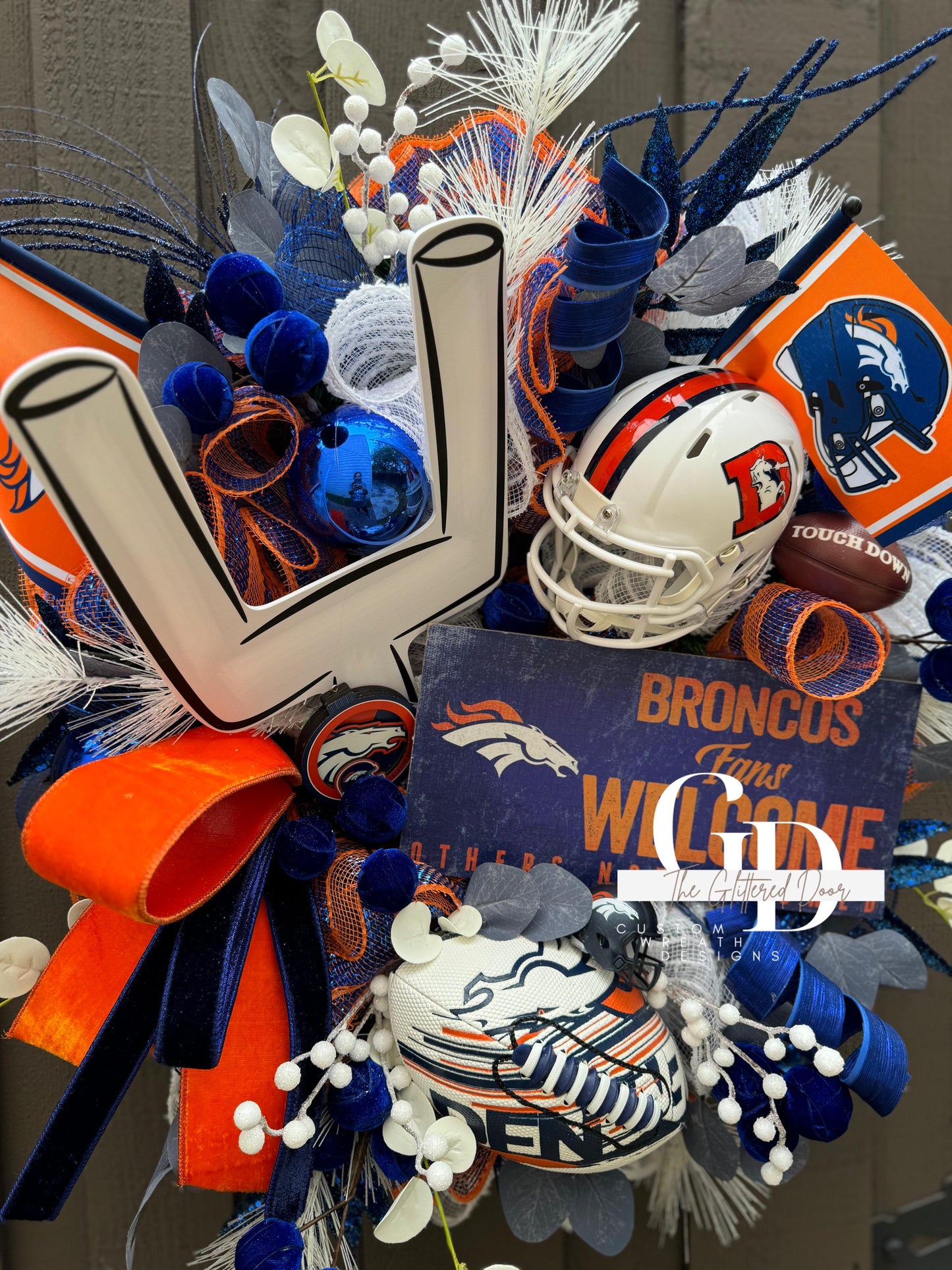 Custom Football Wreath College NFL team wreath NCAA Wreath Made to Order Dallas Cowboys decor Kansas City Chiefs Decor Football party decor