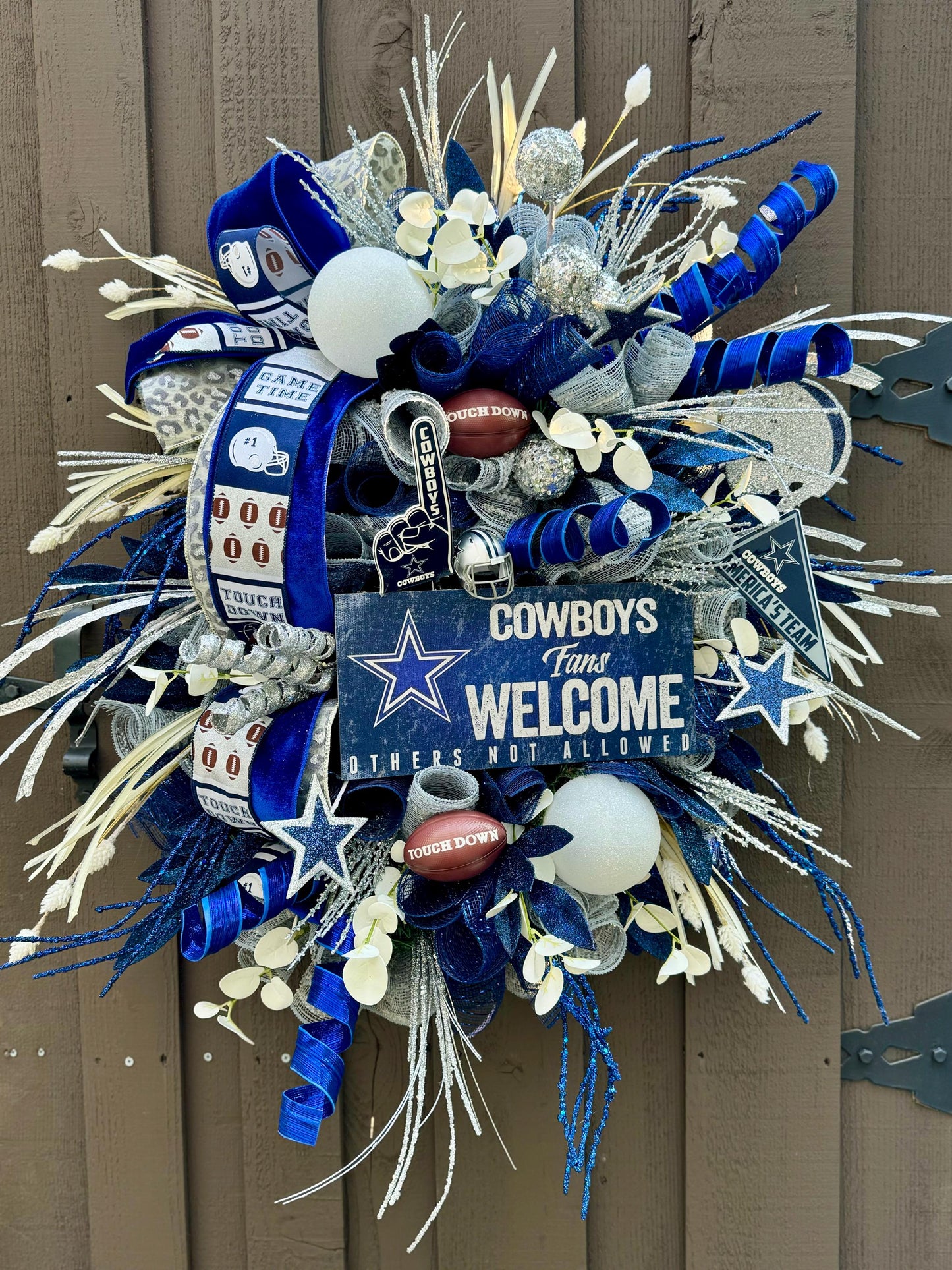 Custom Football Wreath College NFL team wreath NCAA Wreath Made to Order Dallas Cowboys decor Kansas City Chiefs Decor Football party decor