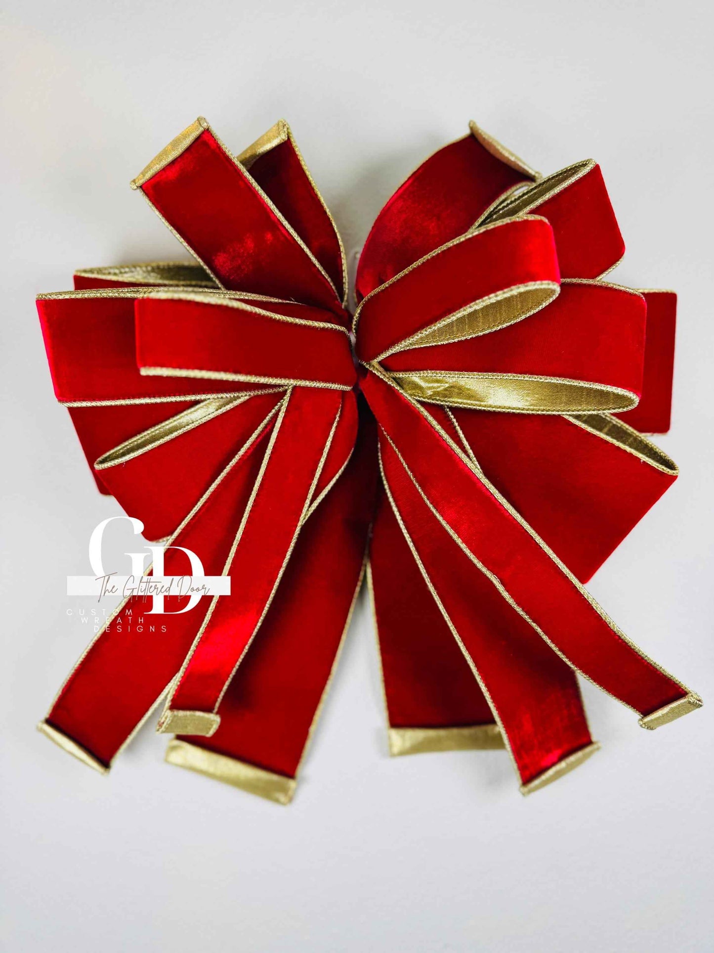 Handmade bows with designer ribbon. Christmas Bows. Bows for decorating. Luxury Holiday Tree Topper bows.