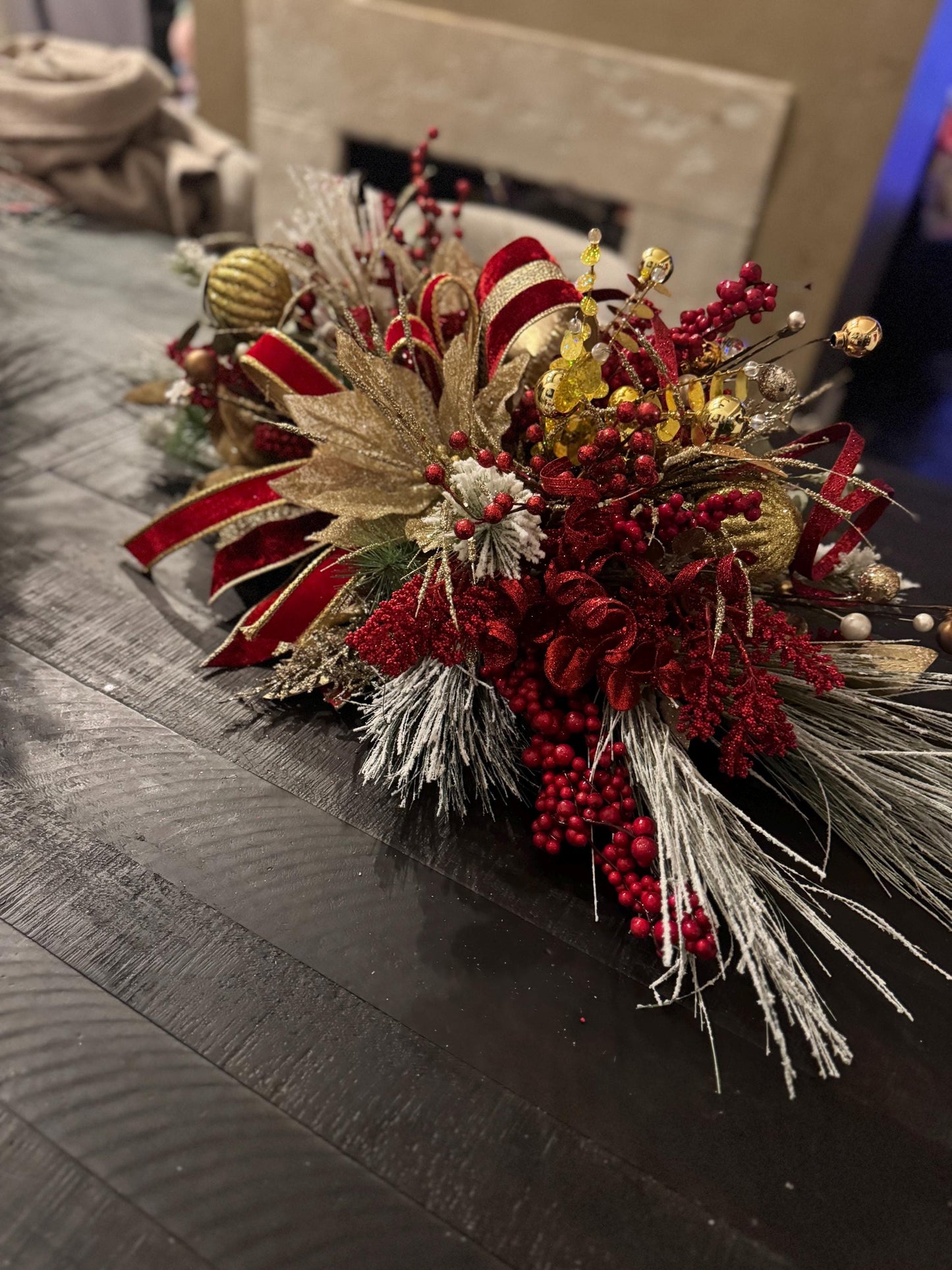 Custom Christmas Centerpiece for table 24" made to order to match your theme.