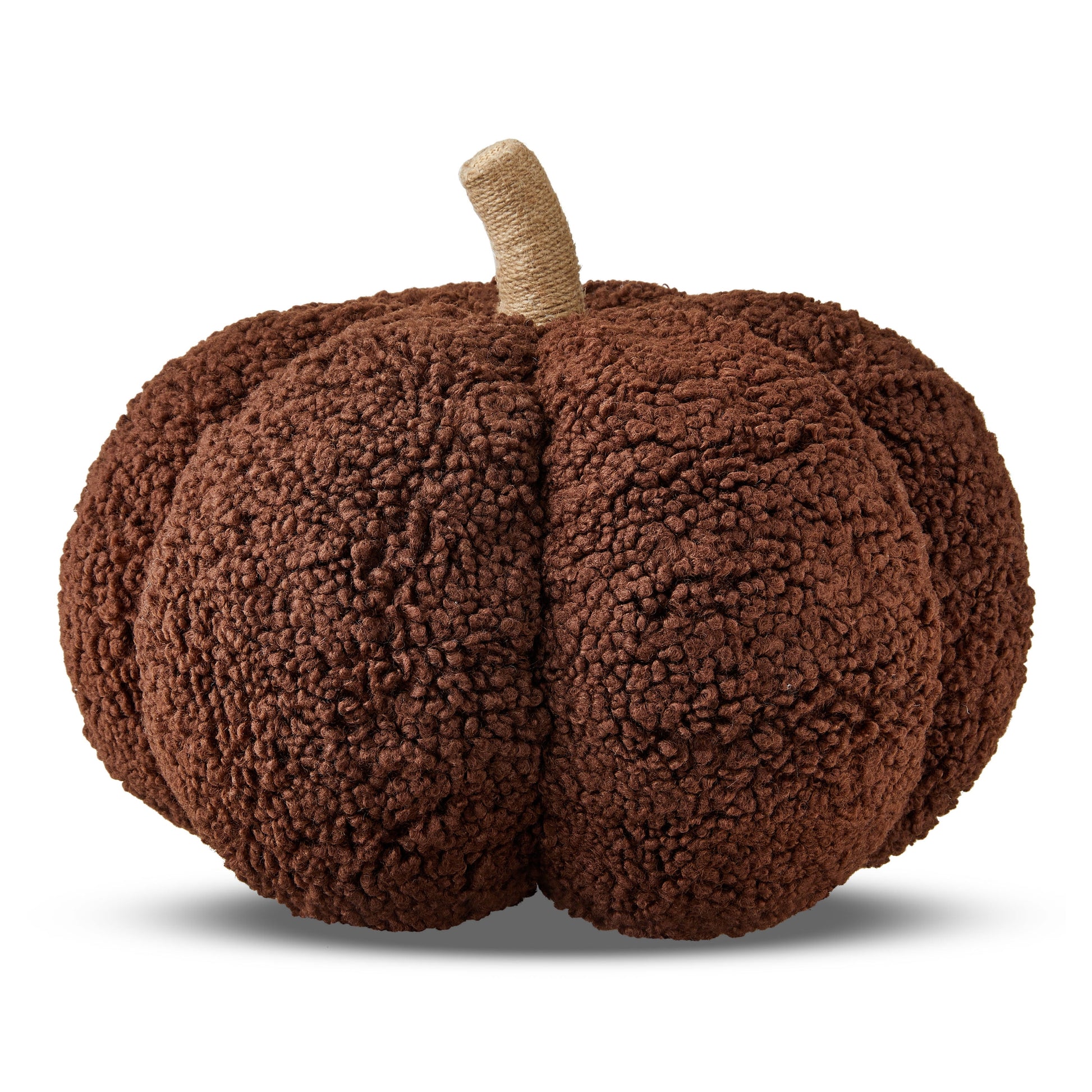 Boucle Pumpkin Pillow, Brown, 10", Fall by Way to Celebrate