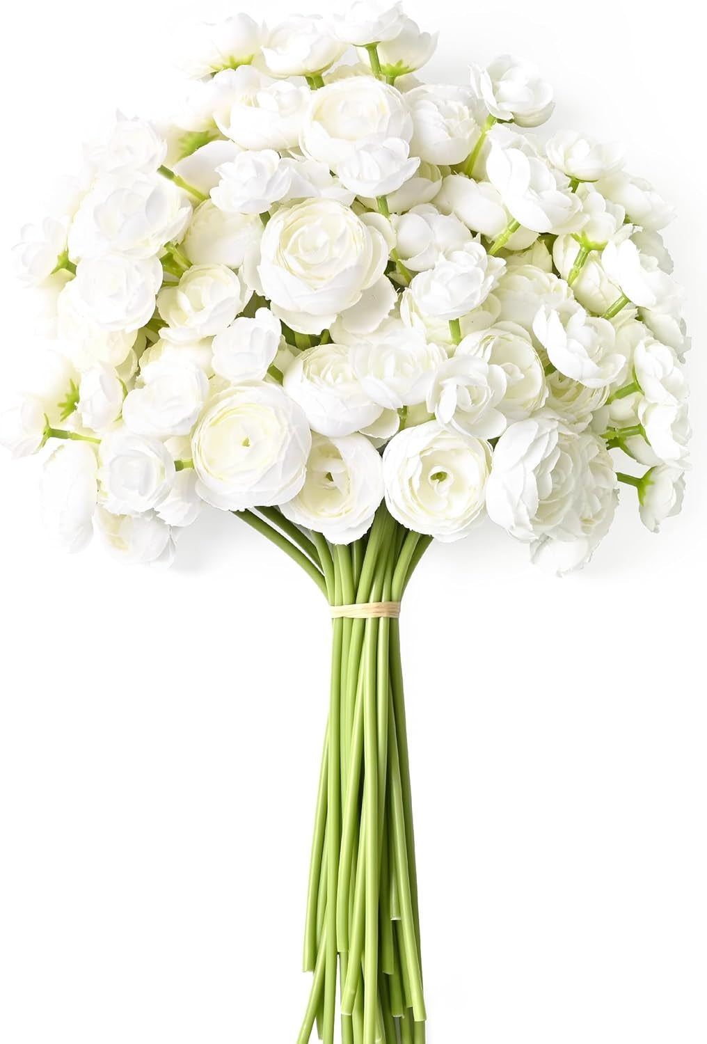 Waipfaru Ranunculus Artificial Flowers, 18Pcs 14In Fake Peonies Artificial Flowers, White Faux Flower for Vase Silk Flower Real Touch Faux Peony Bulk for DIY Wedding Bouquet Home Bridal Shower Decor