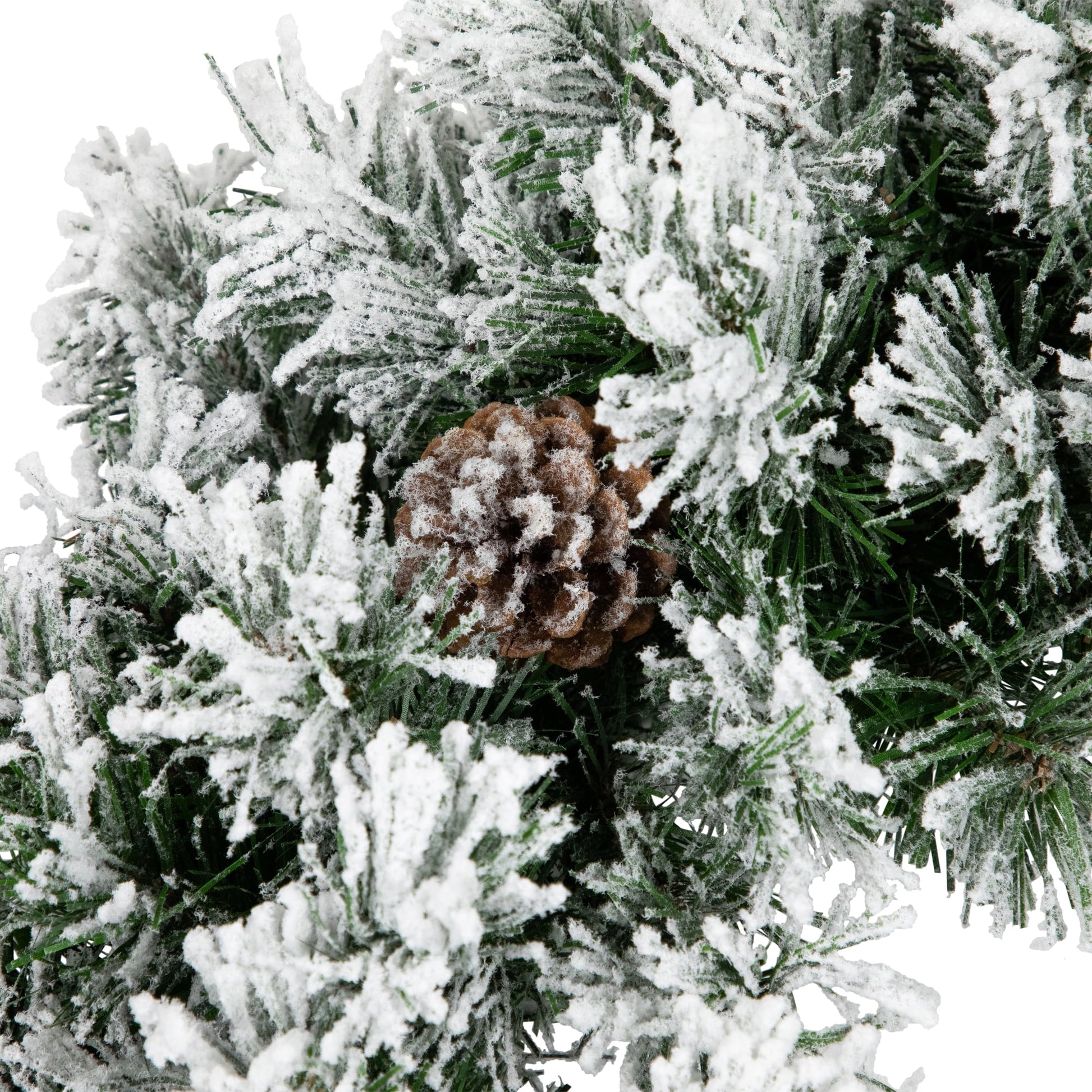 Northlight 24" Unlit Flocked Angel Pine with Pine Cones Artificial Christmas Wreath