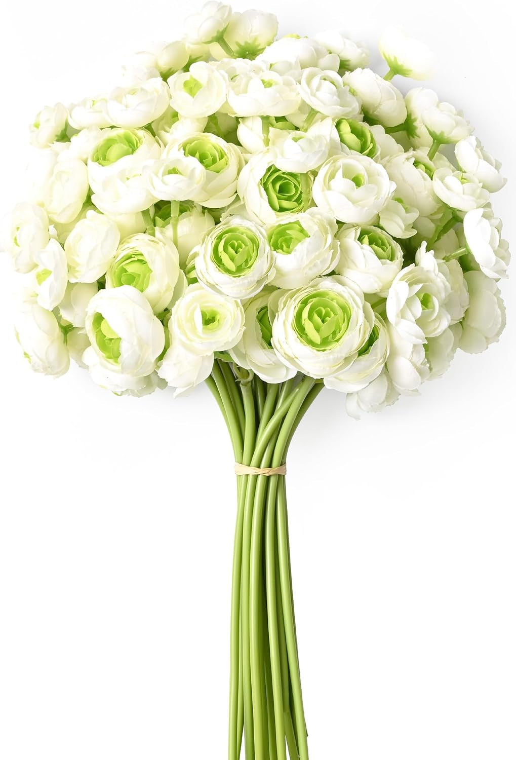 Waipfaru Ranunculus Artificial Flowers, 18Pcs 14In Fake Peonies Artificial Flowers, White Faux Flower for Vase Silk Flower Real Touch Faux Peony Bulk for DIY Wedding Bouquet Home Bridal Shower Decor