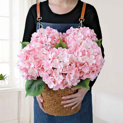Blue Flowers Hydrangea Artificial Flowers, 5Pcs 20Inch Large Lifelike Silk Artificial Hydrangeas, Full Fake Flowers for Bouquet Table Centerpieces Wedding Indoor Home