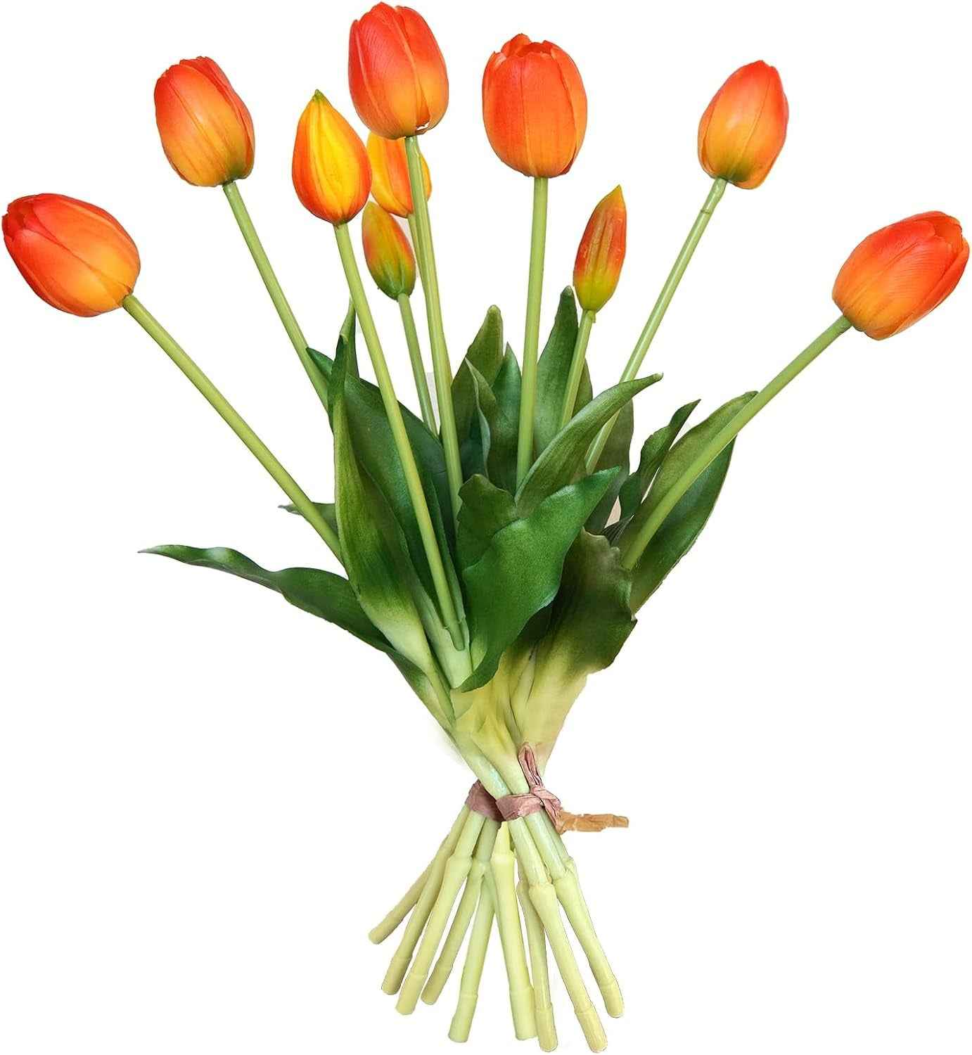 10 Pcs Fake Tulips Tulips Artificial Flowers Real Touch Fake Flowers Artificial Flower Bouquet for Home Table Party Wedding Decoration(Light Pink)