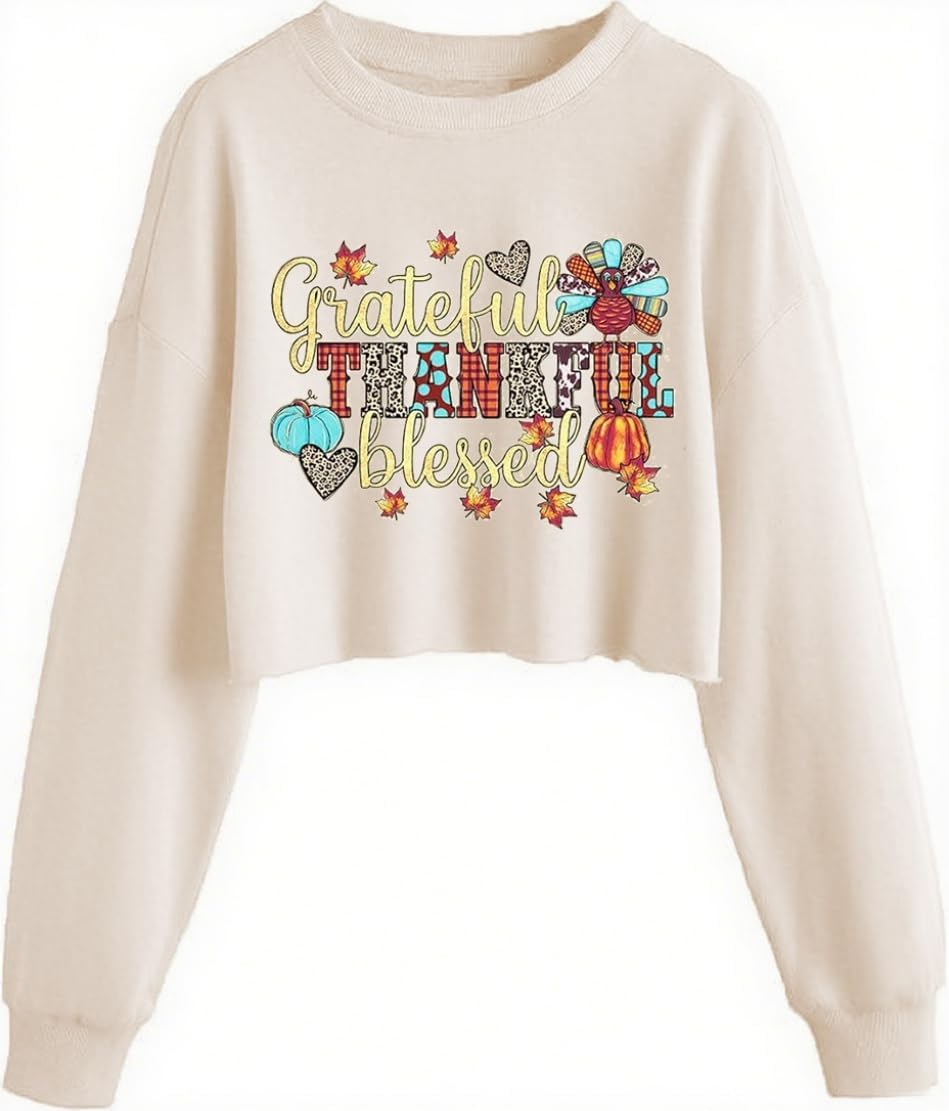 Women'S Retor Ghost Skull Crop Sweatshirt Fall Halloween Lantern Long Sleeve Pullover Spooky Season Sweatshirt