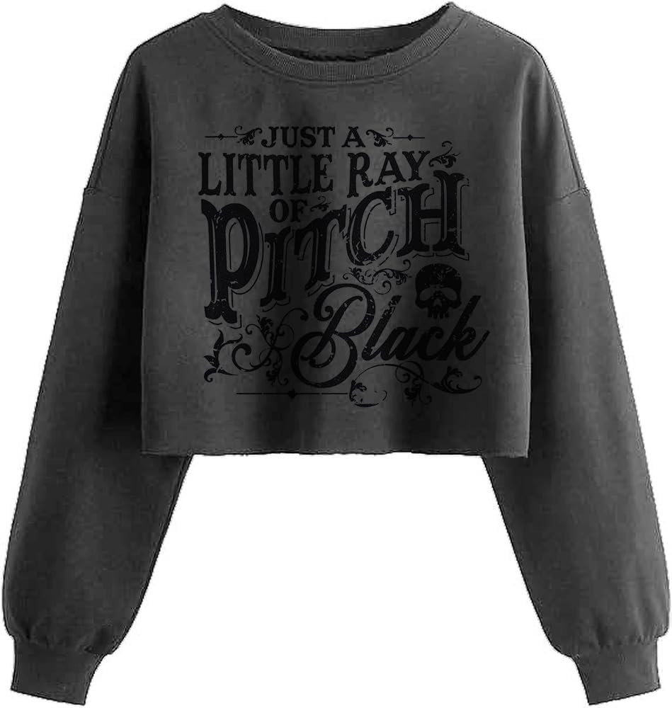 Women'S Retor Ghost Skull Crop Sweatshirt Fall Halloween Lantern Long Sleeve Pullover Spooky Season Sweatshirt