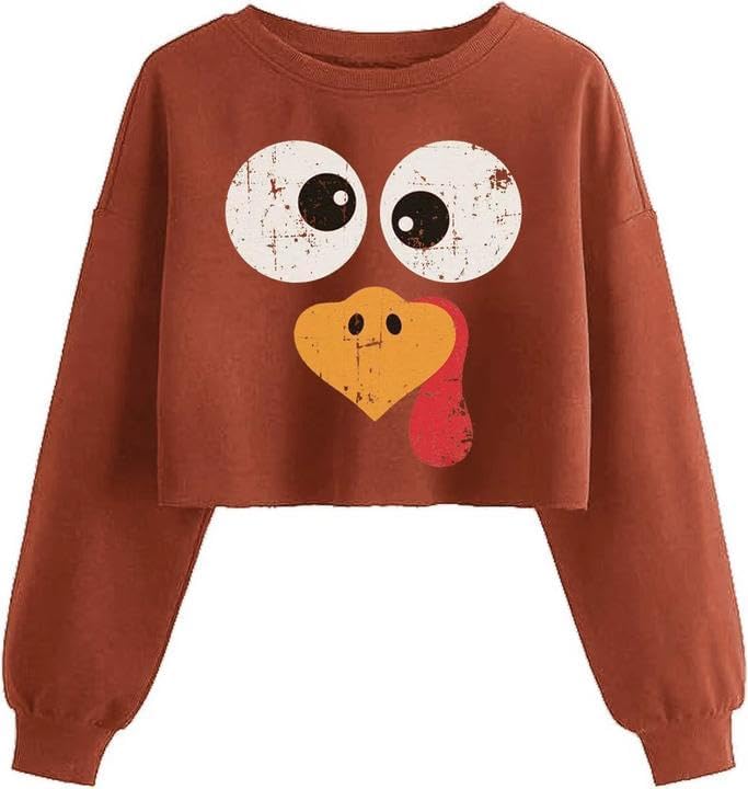 Women'S Retor Ghost Skull Crop Sweatshirt Fall Halloween Lantern Long Sleeve Pullover Spooky Season Sweatshirt