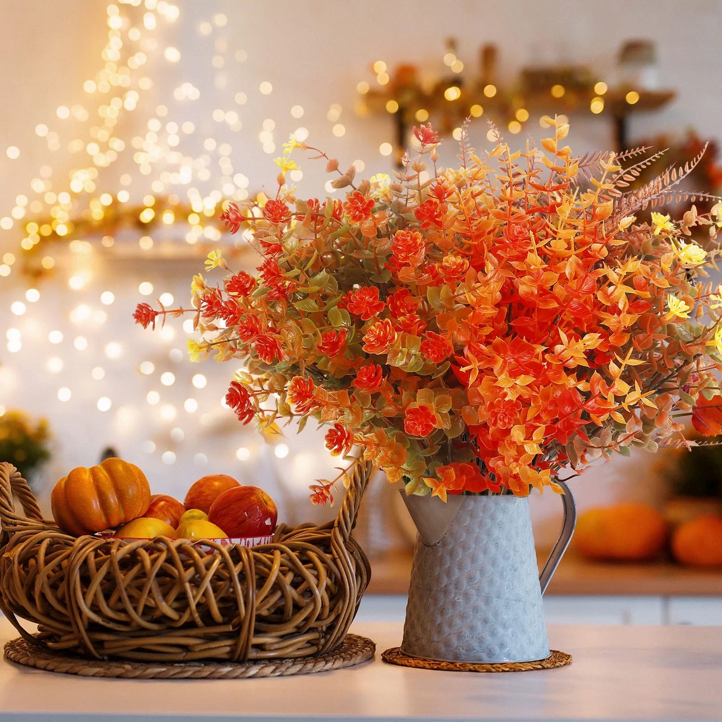 Scidweet 24 Pcs Artificial Fall Flowers, Fake Fall Decorations for Home Autumn Outdoor Garden Decor