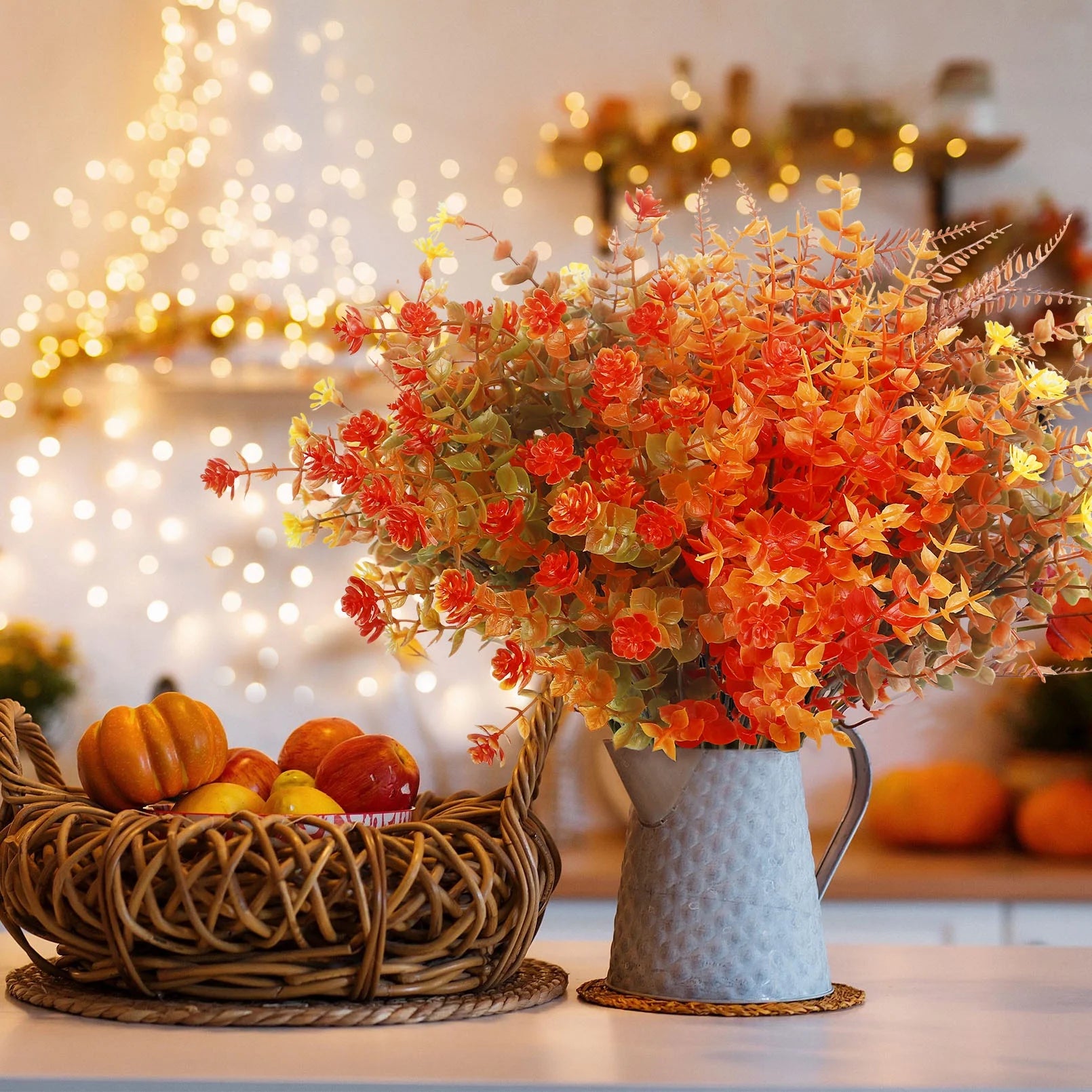 Scidweet 24 Pcs Artificial Fall Flowers, Fake Fall Decorations for Home Autumn Outdoor Garden Decor