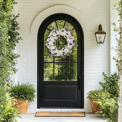 Peony Wreath 23'' Spring Wreaths for Front Door, Artificial Large Floral Wreath for Front Door Wall Decor, Valentine’S Day Home Wedding Housewarming Gift Ezsenses (White)