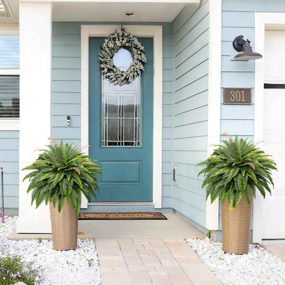 108 Branches Artificial Ferns for Home Decor - Large 50" Set of 2 Faux Boston Ferns for Outdoor Planters and Garden Decor