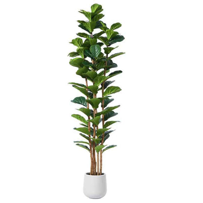 Adarna Fiddle Leaf Fig Tree - Realistic Potted Artificial Plant with Natural Trunk
