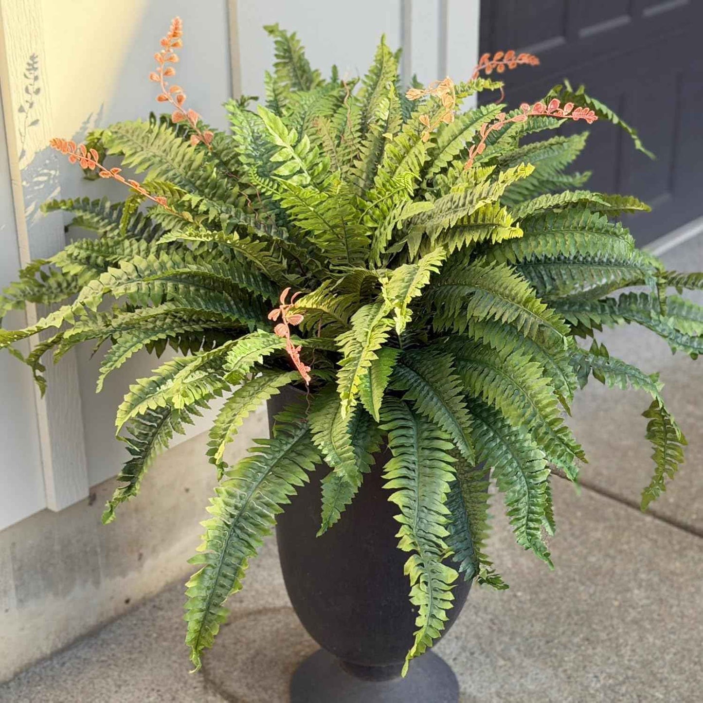 108 Branches Artificial Ferns for Home Decor - Large 50" Set of 2 Faux Boston Ferns for Outdoor Planters and Garden Decor