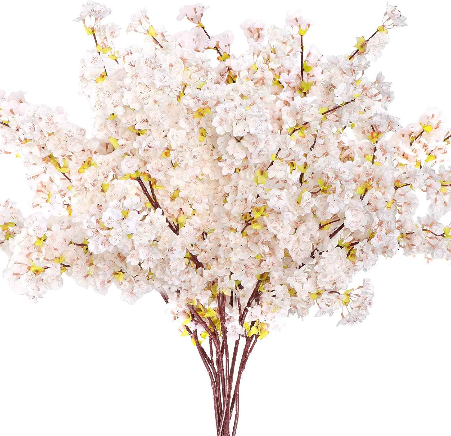 Giegxin 8 Pcs Silk Cherry Blossom Branches Cherry Blossom Tree Stems Long Stem Artificial Flowers for Tall Vase Flowers for Home Wedding Vase Floral Arrangements (Pink,39.4")