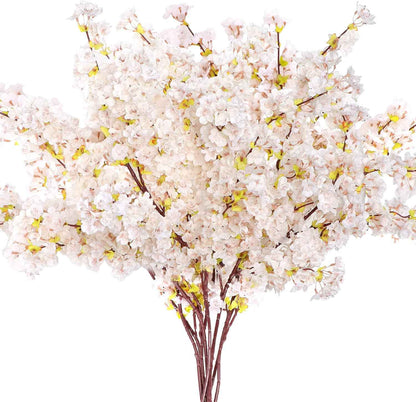 Giegxin 8 Pcs Silk Cherry Blossom Branches Cherry Blossom Tree Stems Long Stem Artificial Flowers for Tall Vase Flowers for Home Wedding Vase Floral Arrangements (Pink,39.4")