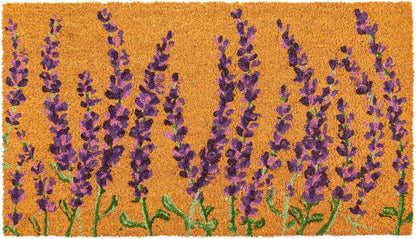 Spring Lavender Floral Coir Doormat - Stylish 17 x 30 Inch Welcome Mat for Your Front Door & Outdoor Entryway