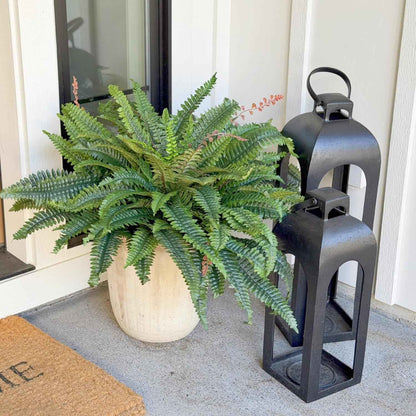 108 Branches Artificial Ferns for Home Decor - Large 50" Set of 2 Faux Boston Ferns for Outdoor Planters and Garden Decor