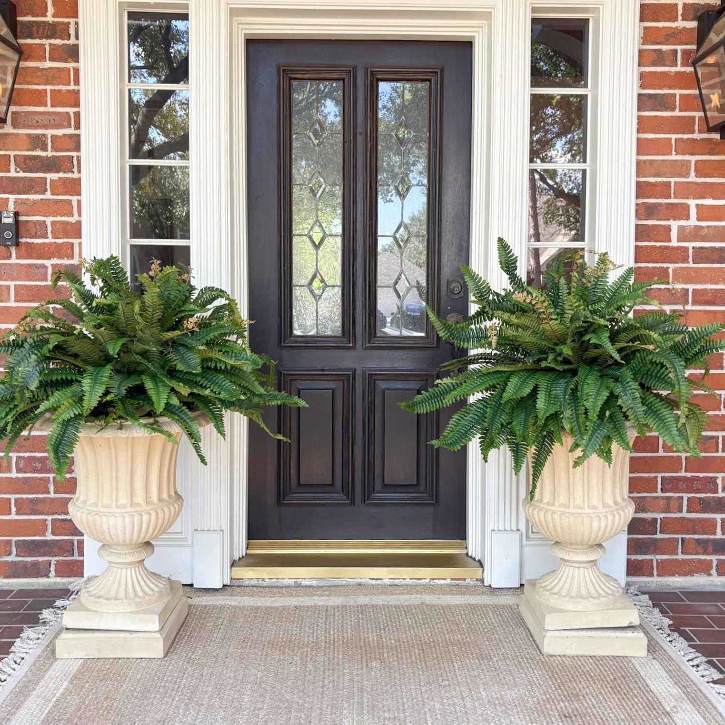 108 Branches Artificial Ferns for Home Decor - Large 50" Set of 2 Faux Boston Ferns for Outdoor Planters and Garden Decor