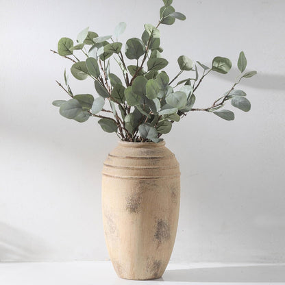 Large Ceramic Vase - 11.41 Inch Tall Rustic Vase with 2 Handles, Decorative Flower Vases for Home Decor, Living Room Shelf Decor, Table Office
