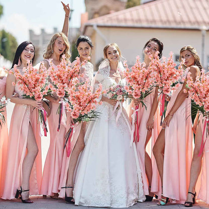 Giegxin 8 Pcs Silk Cherry Blossom Branches Cherry Blossom Tree Stems Long Stem Artificial Flowers for Tall Vase Flowers for Home Wedding Vase Floral Arrangements (Pink,39.4")