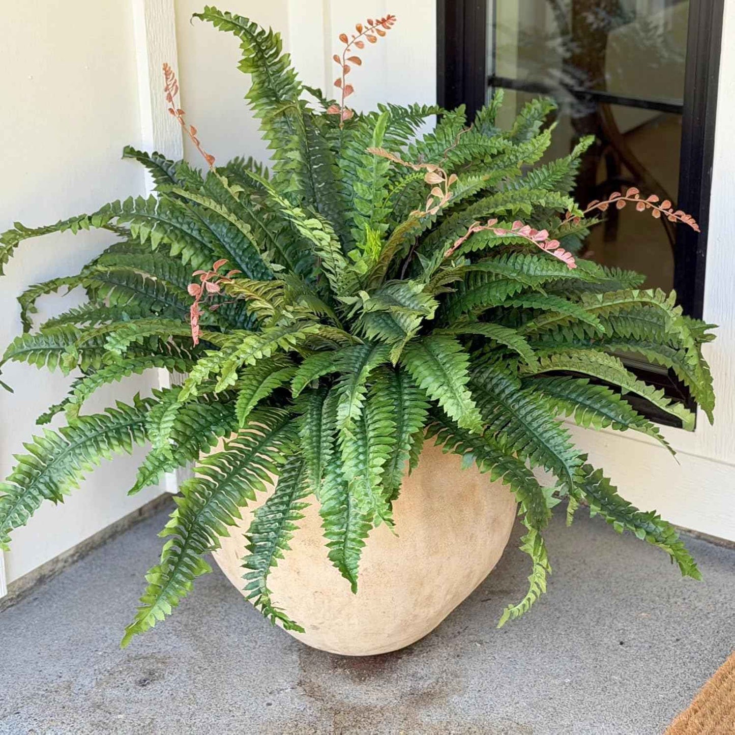108 Branches Artificial Ferns for Home Decor - Large 50" Set of 2 Faux Boston Ferns for Outdoor Planters and Garden Decor