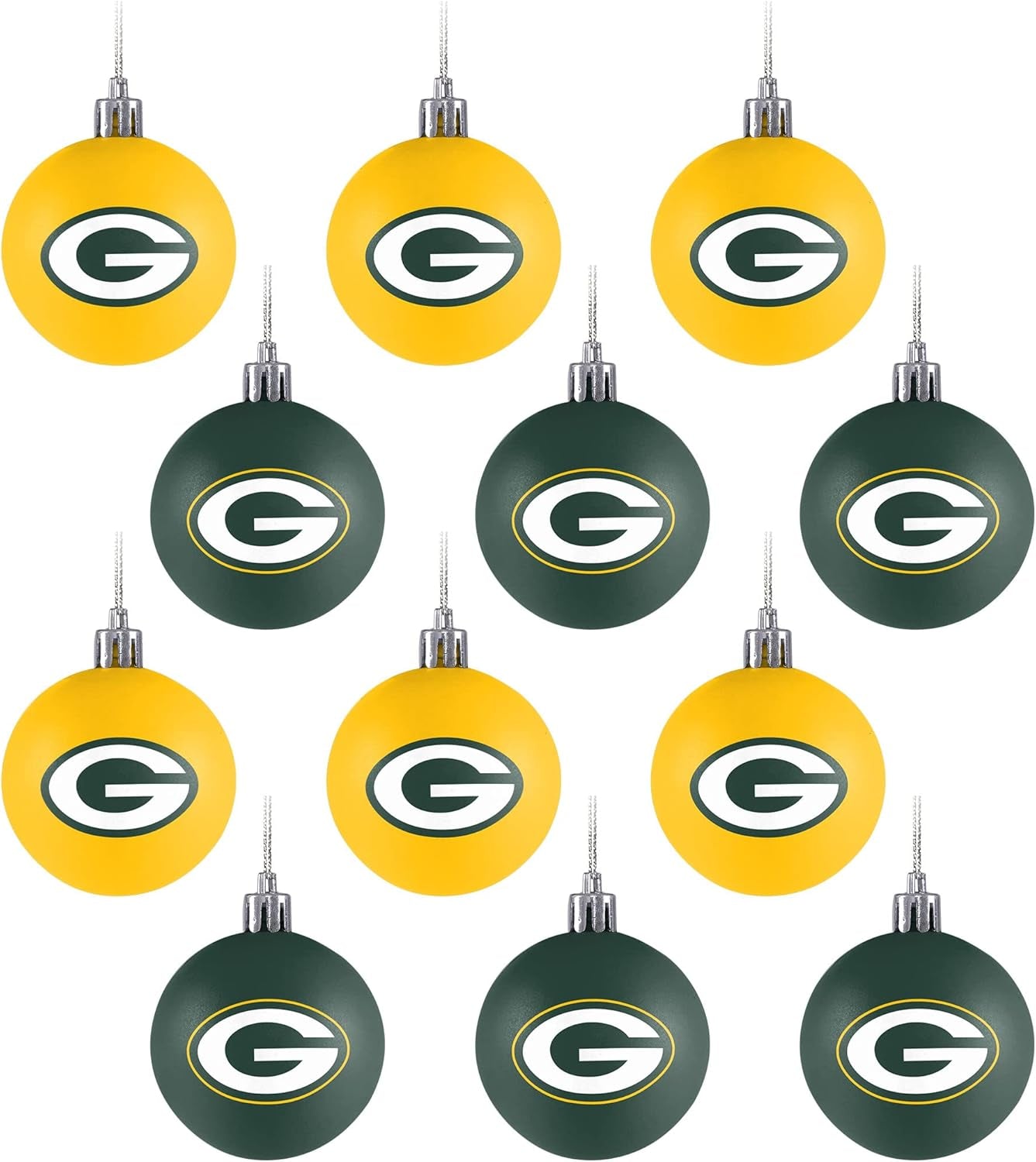 Foco NFL Team Logo 12-Pack Ball Hanging Tree Holiday Ornament Set