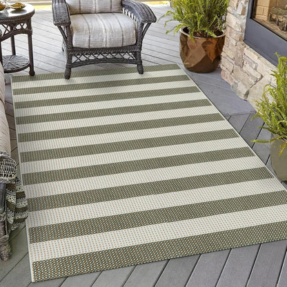 Washable Outdoor Rug 3'X5', Blue/White/Tan Outdoor Area Rug Entryway Rugs Indoor Door Mat Front Porch Rug Cotton Small Checkered Rug Floor Carpet for Entry/Patio/Bedroom/Living Room
