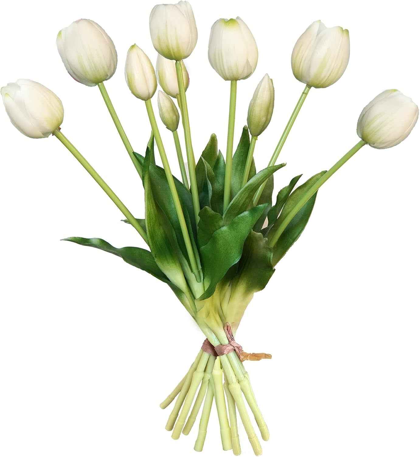 10 Pcs Fake Tulips Tulips Artificial Flowers Real Touch Fake Flowers Artificial Flower Bouquet for Home Table Party Wedding Decoration(Light Pink)