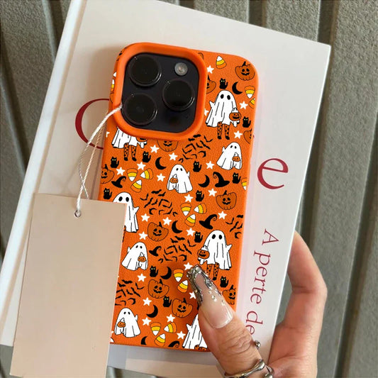 Halloween Pumpkin Ghost Phone Case for Iphone 17 16 15 14 13 12 11 Pro Max 17 Air 15 16 plus Shockproof Soft TPU Back Cover