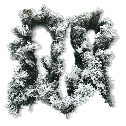 1Pc 274Cm/107.87Inches Snow Flocked Garland, Artificial Snow Flocked Christmas Decorations Christmas Decor Garland Realistic DIY