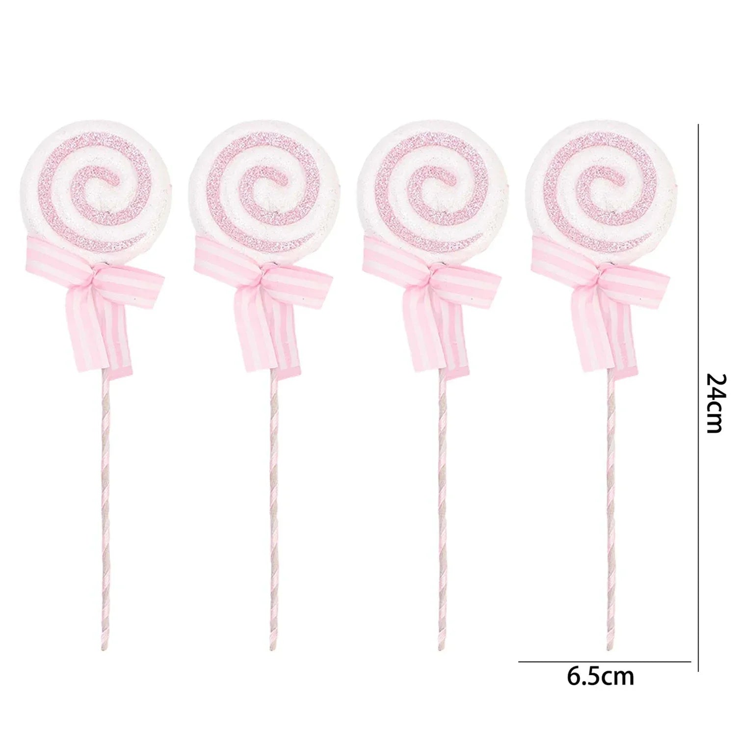 24Cm Simulation Plastic Glittery Candy Cane Christmas Lollipop Pendant Xmas Tree Hanging Ornament New Year Home Party Decoration
