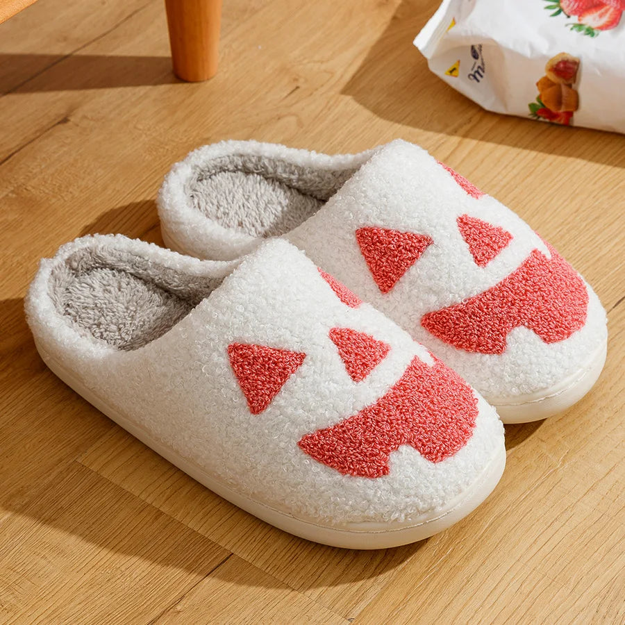 Fashion Halloween Pumpkin Women Slippers Home Warm Funny Cartoon Comfort Soft Slipper Men Indoor Winter Cotton Shoes for Gift