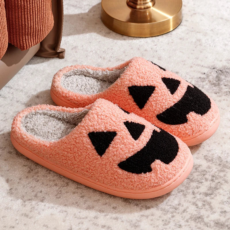 Fashion Halloween Pumpkin Women Slippers Home Warm Funny Cartoon Comfort Soft Slipper Men Indoor Winter Cotton Shoes for Gift