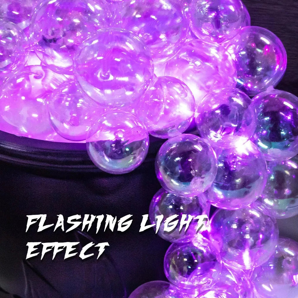 Luminous Halloween Bubbling Cauldron Decoration Plastic Remote Control Bubbling Witch Bowl Retro DIY Bubbling Pot Ornament Bar