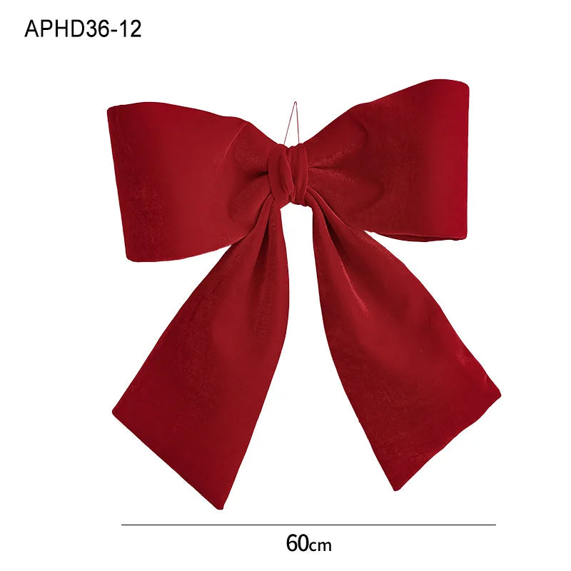 60/85Cm Red Velvet Oversized Christmas Bow Enlarged Christmas Hanging Christmas Tree Hanging Decoration Festive Scene