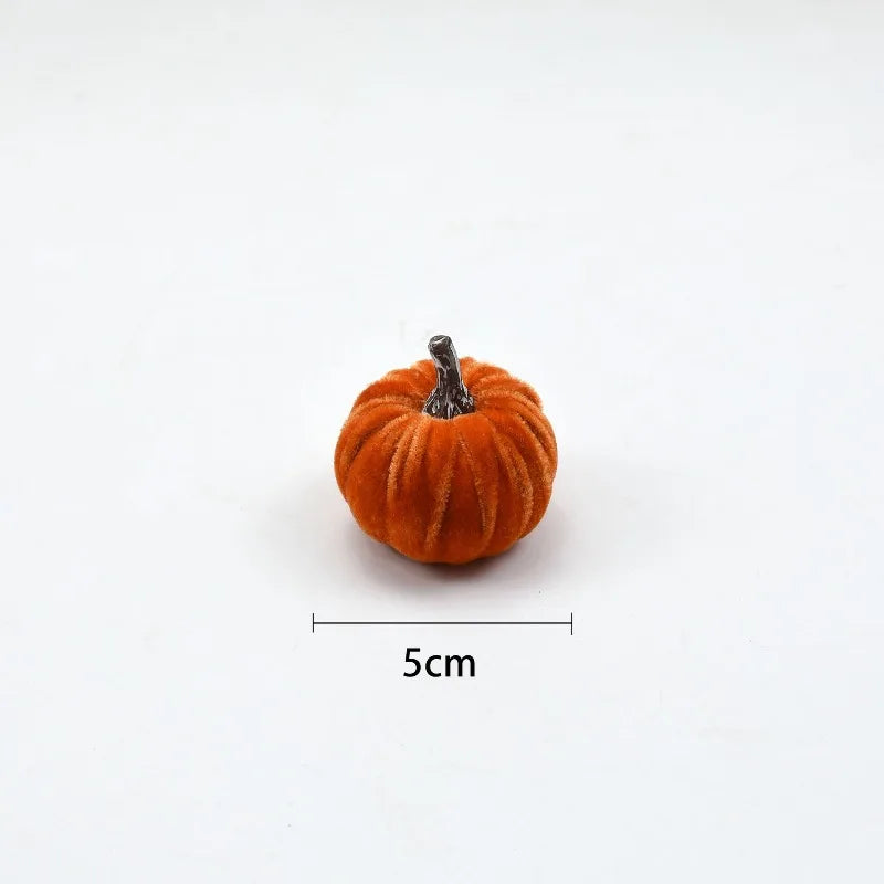 Halloween Velvet Pumpkin Set Artificial Pumpkin Decorations Fall Pumpkin Foam Ornaments for Home Holiday Decorations