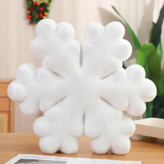 40/50/60Cm-15"- 23" Diameter New White Plush Snowflake Toys Super Stuffed Snow Pillow Kids Sleep Home Sofa Bed Cushion Christmas Pillow